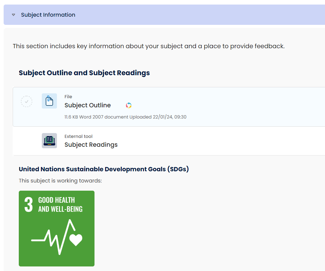 UN SDG Example Placement